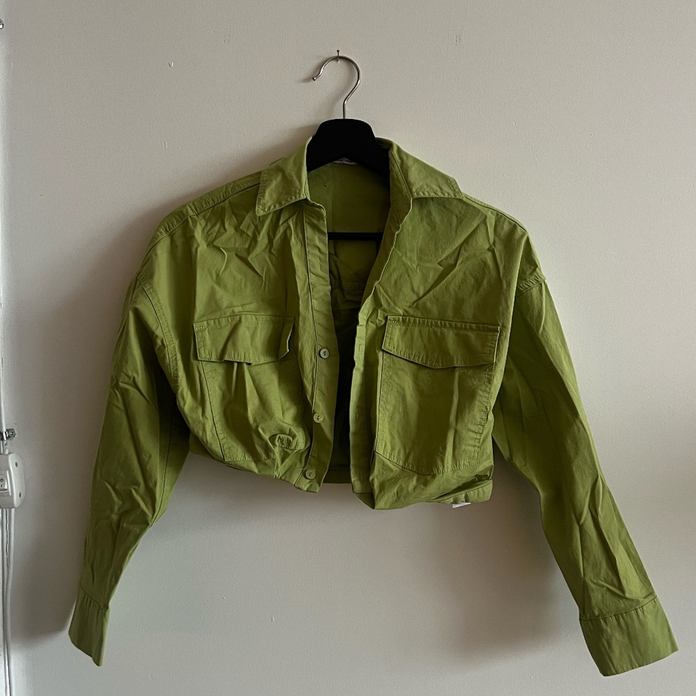 Bershka Women's Green Crop-top
